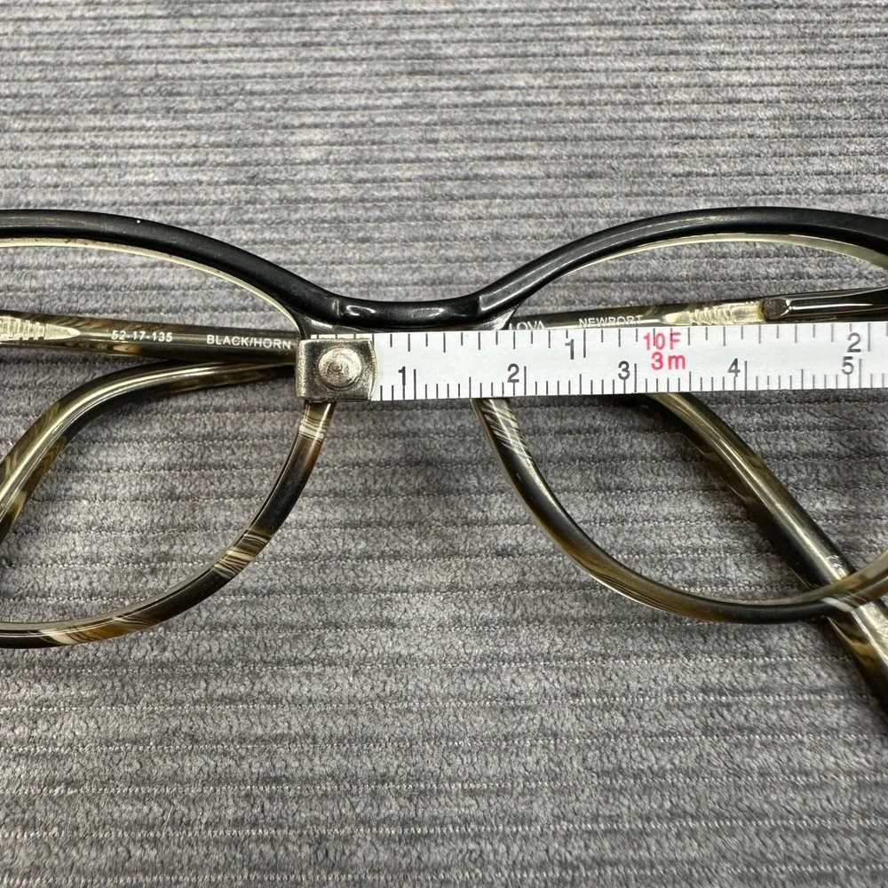 Bulova Newport Black Horn Cat Eye Eyeglasses Frames 52-17-135 NEWPORT BKHRN